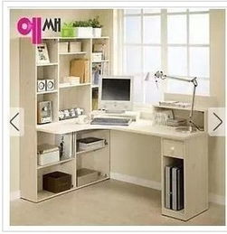 轉(zhuǎn)角電腦桌 組合電腦桌 簡潔書桌 書柜 臺(tái)式電腦桌組合